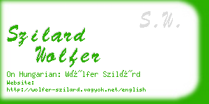 szilard wolfer business card